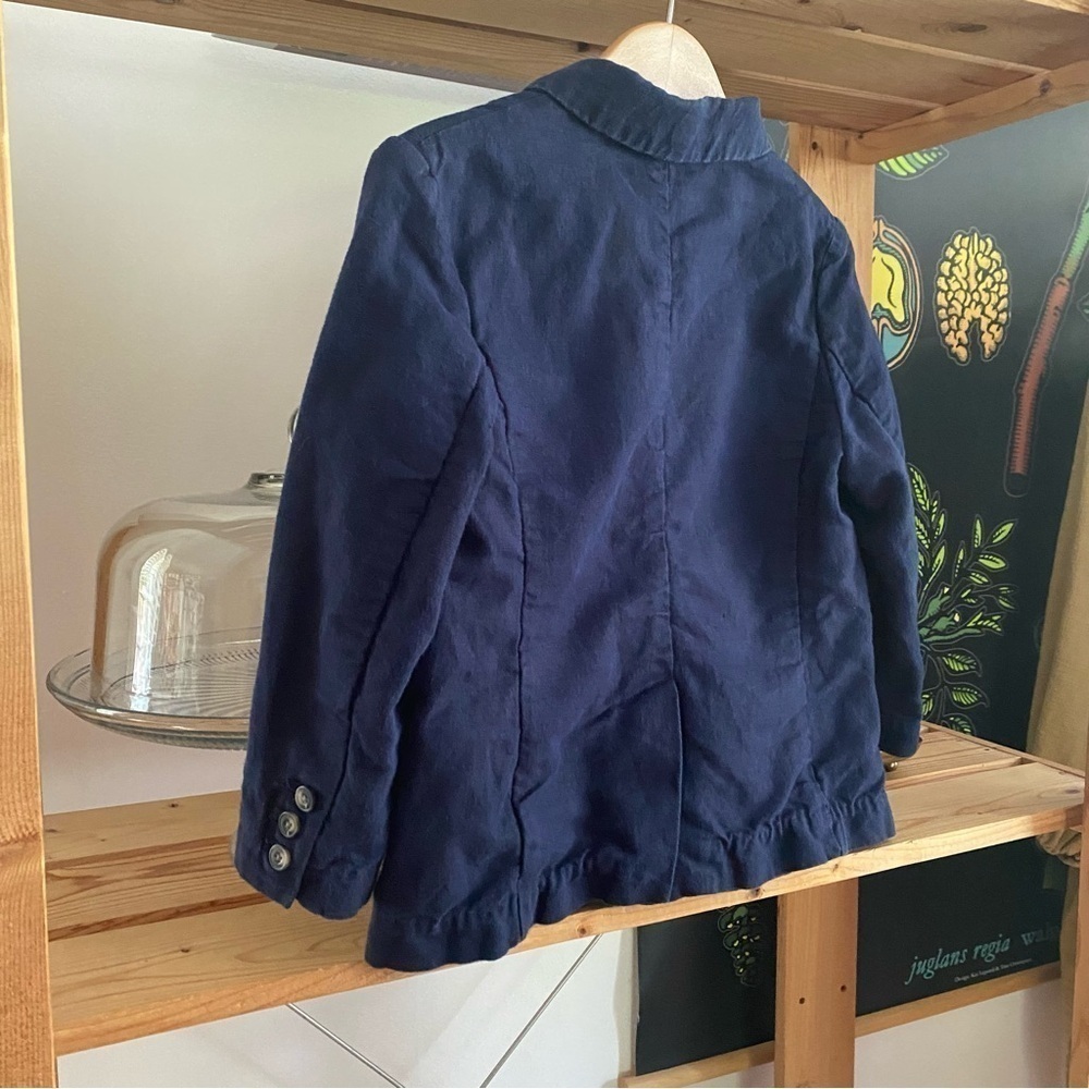 Janie and Jack Navy Blue Linen Cotton Blazer Jacket 3t - Picture 5 of 11